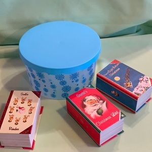 New Christmas cookie bowl and 3 gift boxes.